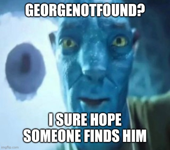 He's been missing for 5 years | GEORGENOTFOUND? I SURE HOPE SOMEONE FINDS HIM | image tagged in avatar guy,georgenotfound,shitpost | made w/ Imgflip meme maker