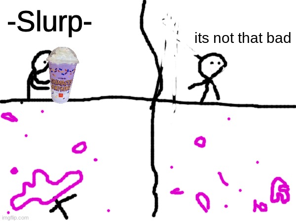 grim-ace | -Slurp-; its not that bad | image tagged in uh oh,grimace,shake | made w/ Imgflip meme maker