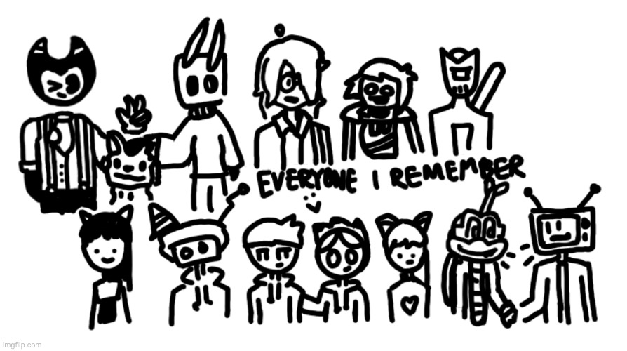 Everyone I Remember, v2! Comment if u want 2 join :) | image tagged in drawings,comics/cartoons | made w/ Imgflip meme maker