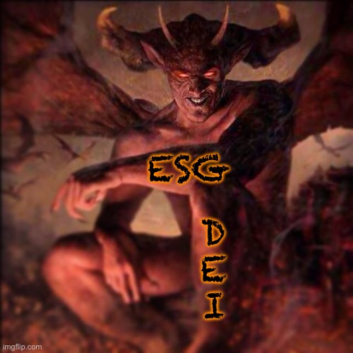 My new tatts | ESG; D
E
I | image tagged in hail satan,july 21 2023 | made w/ Imgflip meme maker