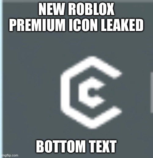 premium icon change | NEW ROBLOX PREMIUM ICON LEAKED; BOTTOM TEXT | image tagged in roblox | made w/ Imgflip meme maker