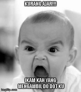 Angry Baby Meme | KURANG AJAR!!! IKAM KAH YANG MENGAMBIL DO DOT KU | image tagged in memes,angry baby | made w/ Imgflip meme maker