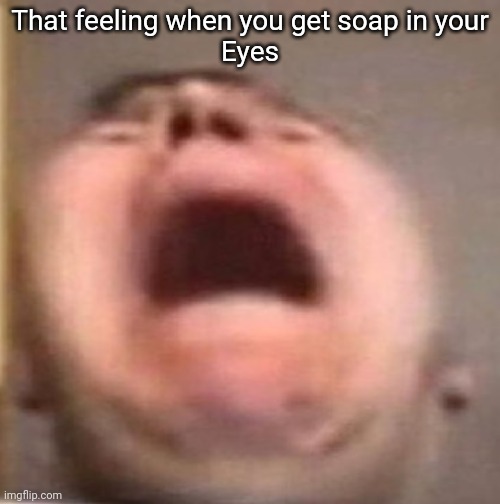 It hurts so bad! | That feeling when you get soap in your
Eyes | image tagged in pain,fun,funny memes,memes | made w/ Imgflip meme maker