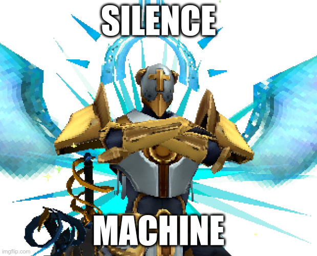 When a chatbot appears on a website you're browsing | SILENCE; MACHINE | image tagged in gabriel ultrakill | made w/ Imgflip meme maker