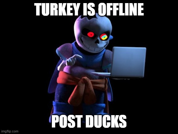 TURKEY IS OFFLINE; POST DUCKS | made w/ Imgflip meme maker