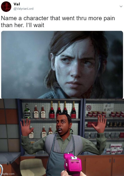 Those GTA cashiers... | image tagged in name a character who went through more pain than her ill wait | made w/ Imgflip meme maker