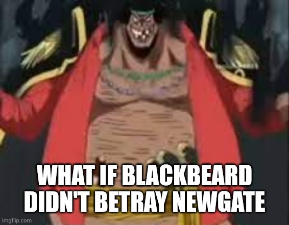 If blackbeard wasn't evil what would happen | WHAT IF BLACKBEARD DIDN'T BETRAY NEWGATE | image tagged in blackbeard,one piece,what if | made w/ Imgflip meme maker