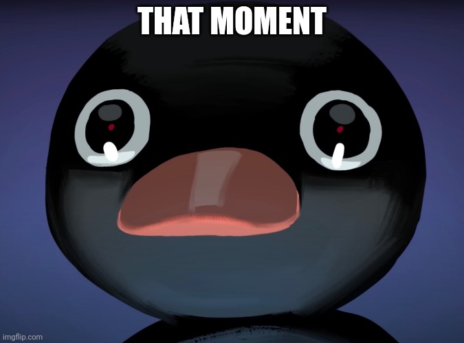 Pingu stare | THAT MOMENT | image tagged in pingu stare | made w/ Imgflip meme maker