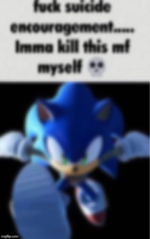 sonic fuck suicide encouragement | image tagged in sonic fuck suicide encouragement | made w/ Imgflip meme maker