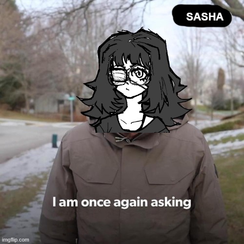 sashacore | SASHA | image tagged in memes,bernie i am once again asking for your support | made w/ Imgflip meme maker