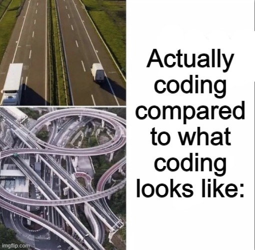 This is definitely true :] | Actually coding compared to what coding looks like: | image tagged in trying to explain | made w/ Imgflip meme maker