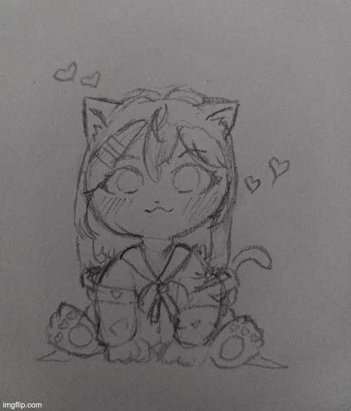 chibi anime cat girl drawing