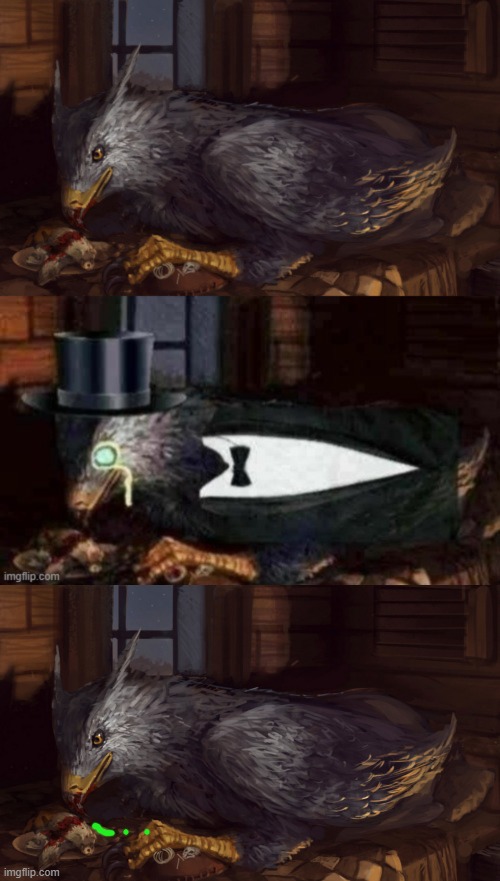 My new template. It's like the Best, Better, Blurst template. | image tagged in tuxedo buckbeak,buckbeak | made w/ Imgflip meme maker