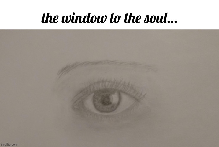 I have an eye for detail | the window to the soul… | image tagged in drawing,meme,picture,my drawn out efforts | made w/ Imgflip meme maker