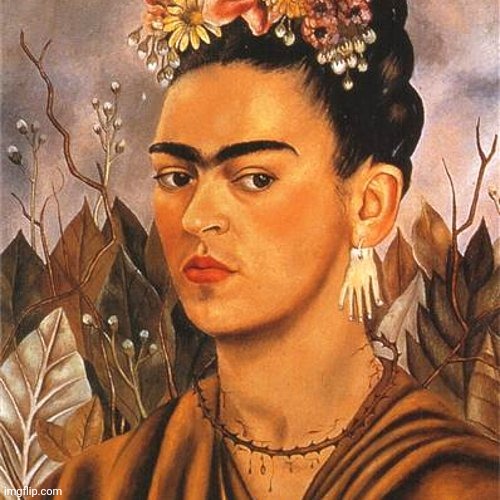 Nate.Higgers face reveal | image tagged in frida kahlo self portrait | made w/ Imgflip meme maker