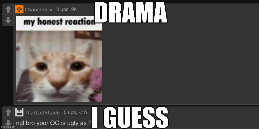 NO ASKING FOR LINK | DRAMA; I GUESS | image tagged in drama | made w/ Imgflip meme maker