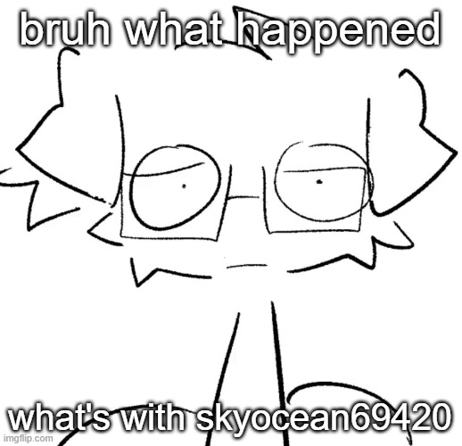 Stare | bruh what happened; what's with skyocean69420 | image tagged in stare | made w/ Imgflip meme maker
