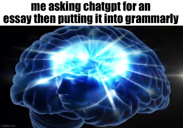 big brain moment | me asking chatgpt for an essay then putting it into grammarly | image tagged in but you didn't have to cut me off,yeah this is big brain time | made w/ Imgflip meme maker