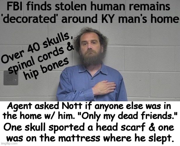 40 human skulls, other bones used as decorations found in Kentucky man's  home
