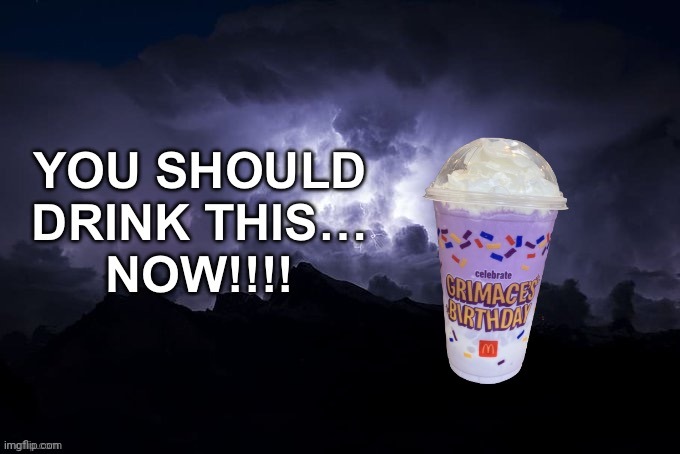 Lightning grimace shake | image tagged in lightning grimace shake | made w/ Imgflip meme maker