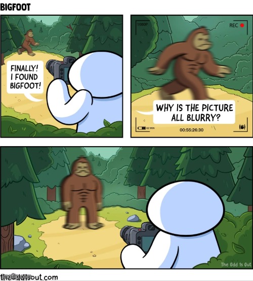 #2,483 | image tagged in comics/cartoons,comics,theodd1sout,bigfoot,all the times,blurry | made w/ Imgflip meme maker