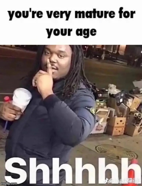 image tagged in you re very mature for your age | made w/ Imgflip meme maker