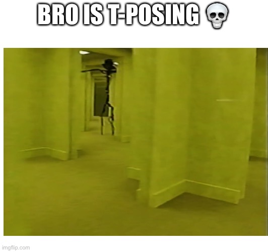 Bro | BRO IS T-POSING 💀 | image tagged in backrooms,entity,t pose | made w/ Imgflip meme maker