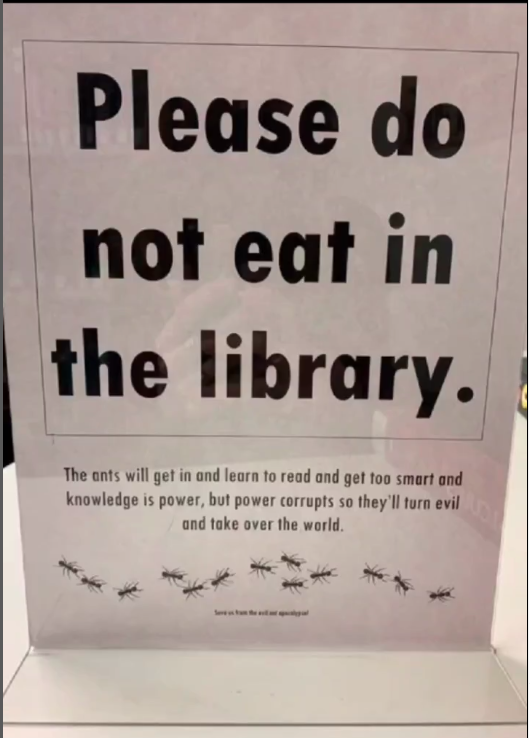 High Quality dont eat in the library Blank Meme Template