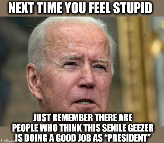 They are called Democrats and illegals | NEXT TIME YOU FEEL STUPID; JUST REMEMBER THERE ARE PEOPLE WHO THINK THIS SENILE GEEZER IS DOING A GOOD JOB AS “PRESIDENT” | image tagged in joe biden,biden,liberal logic,liberal hypocrisy,democratic party,illegal aliens | made w/ Imgflip meme maker