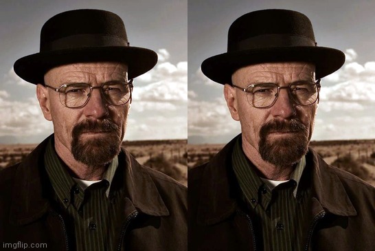 The two identical PNGs of Walter White on my mobile device: | made w/ Imgflip meme maker