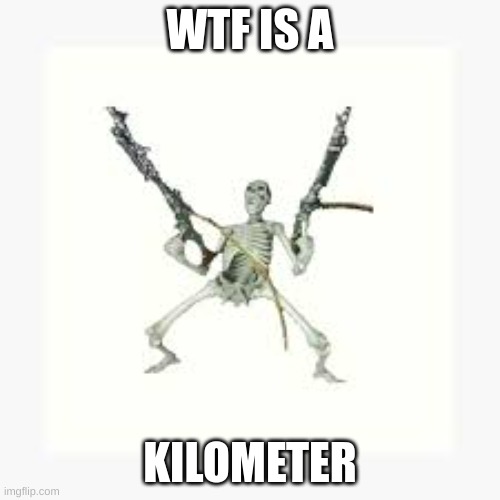 im dead lol | WTF IS A; KILOMETER | image tagged in funny,memes,blank white template,guns | made w/ Imgflip meme maker