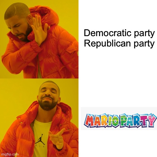 10 upvotes and I post this in politics | Democratic party

Republican party | image tagged in mario party | made w/ Imgflip meme maker