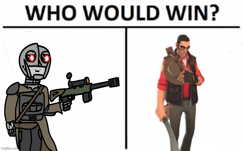 one’s an assassin, not a crazed gunman, and the other… is a crazed gunman! | image tagged in who would win | made w/ Imgflip meme maker