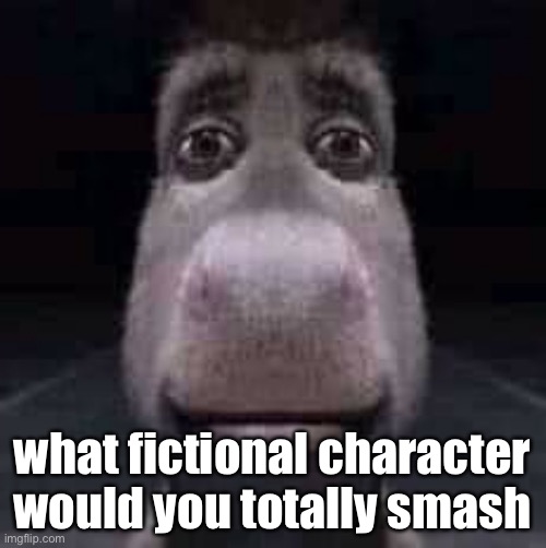 big balls | what fictional character would you totally smash | image tagged in donkey staring,get real,shitpost,cursed | made w/ Imgflip meme maker
