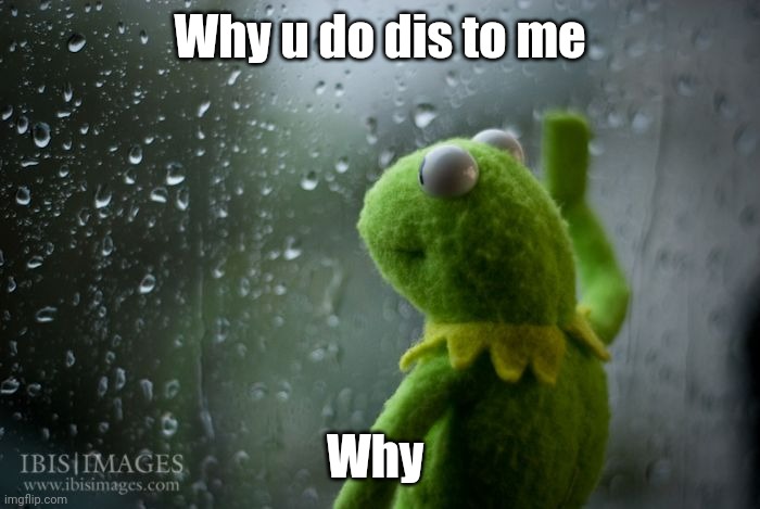 kermit window | Why u do dis to me Why | image tagged in kermit window | made w/ Imgflip meme maker