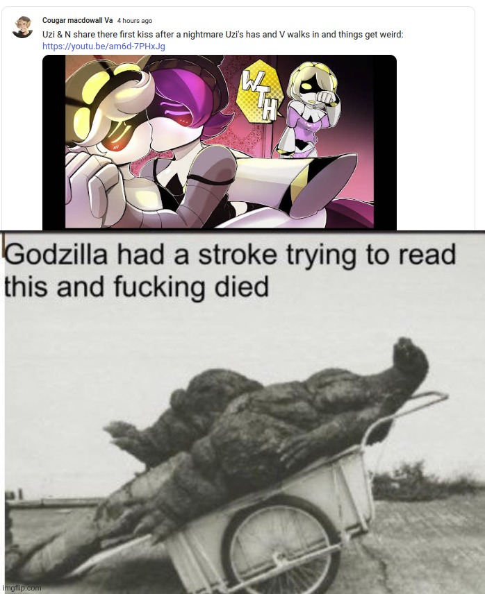 nsfw because not all of us want to see cougar's bulls**t | image tagged in godzilla | made w/ Imgflip meme maker