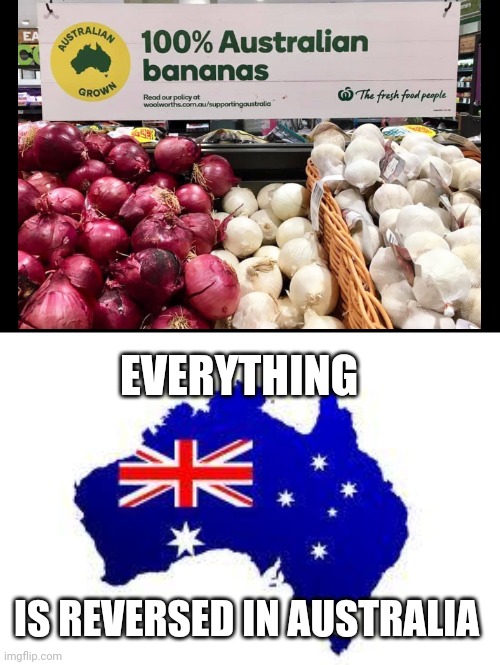 Not a big surprise tho... | EVERYTHING; IS REVERSED IN AUSTRALIA | image tagged in australia,memes,you had one job,bruh | made w/ Imgflip meme maker