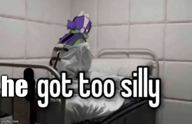 I got too silly | he | image tagged in i got too silly | made w/ Imgflip meme maker