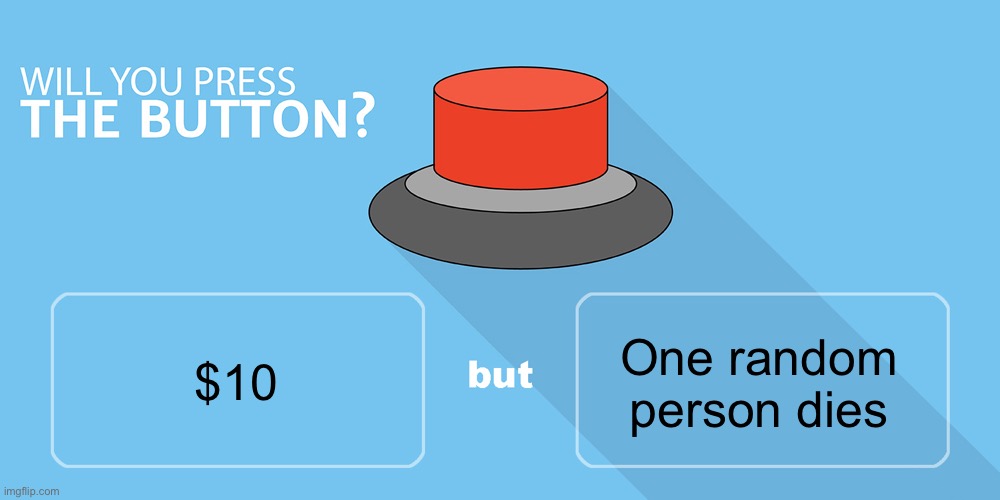 Would you push the button? Meme Generator - Imgflip