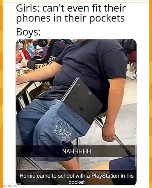 Big pockets | image tagged in funny,ps4,pocket | made w/ Imgflip meme maker