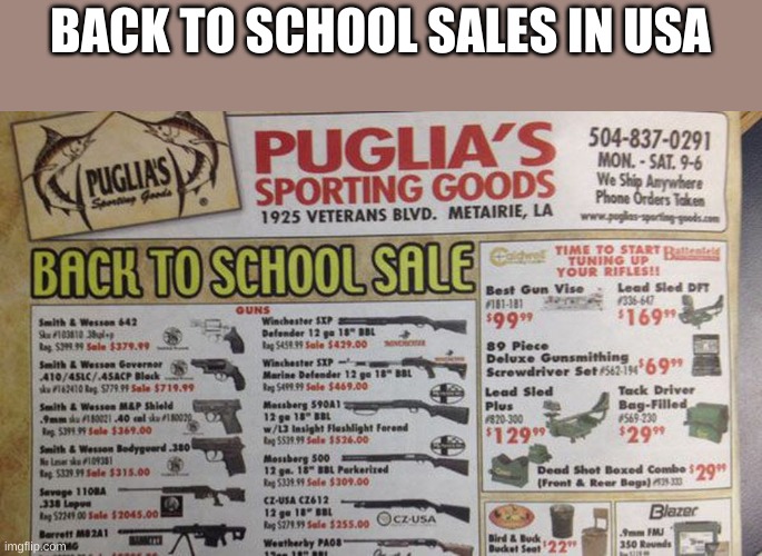 guh | BACK TO SCHOOL SALES IN USA | image tagged in guh | made w/ Imgflip meme maker