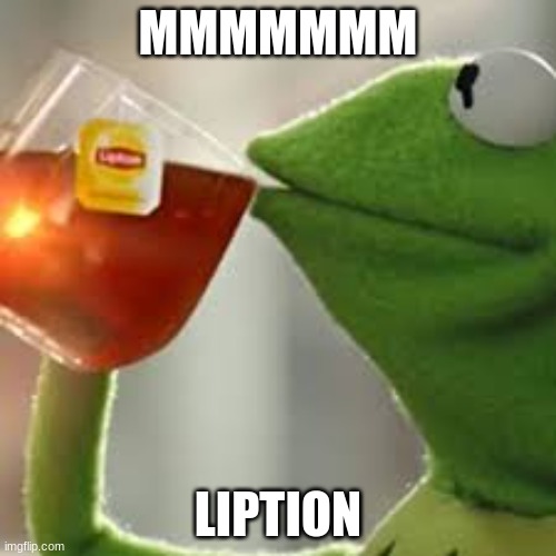 Kermit and tea | MMMMMMM; LIPTON | image tagged in kermit and tea | made w/ Imgflip meme maker