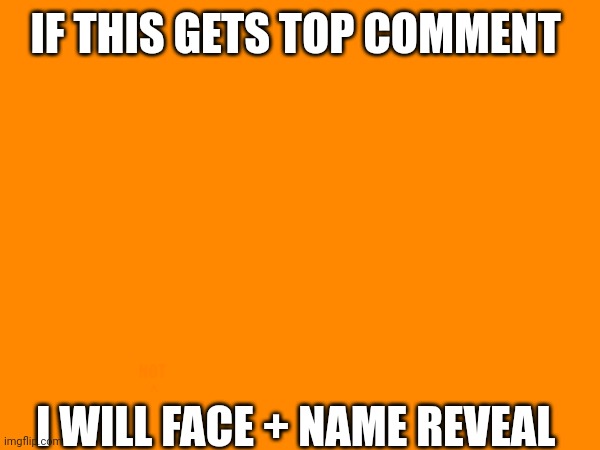 IF THIS GETS TOP COMMENT I WILL FACE + NAME REVEAL NOT
 ^ | made w/ Imgflip meme maker