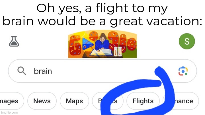 Oh yes, a flight to my brain would be a great vacation: | image tagged in brain | made w/ Imgflip meme maker
