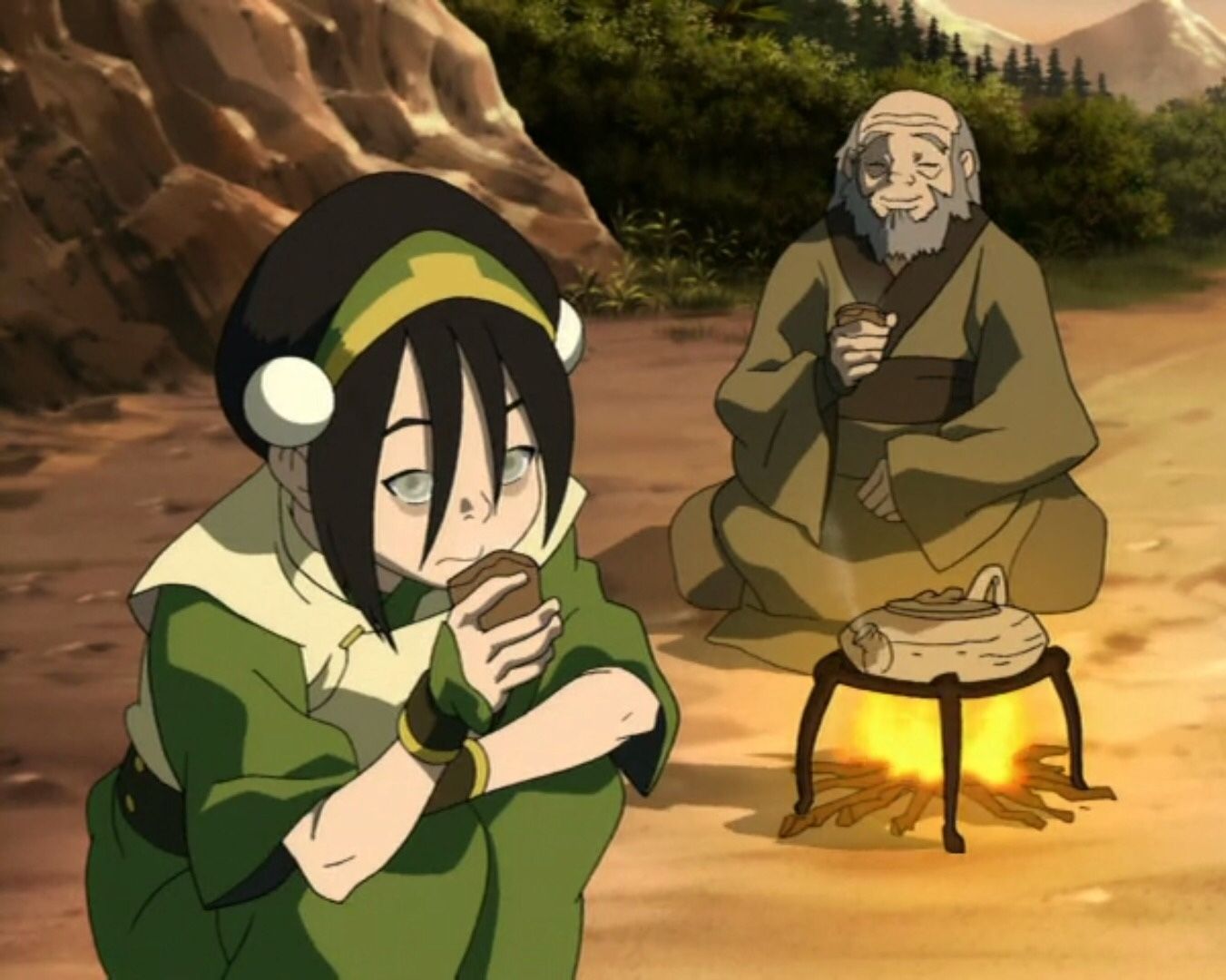High Quality Iroh and Toph Tea Blank Meme Template