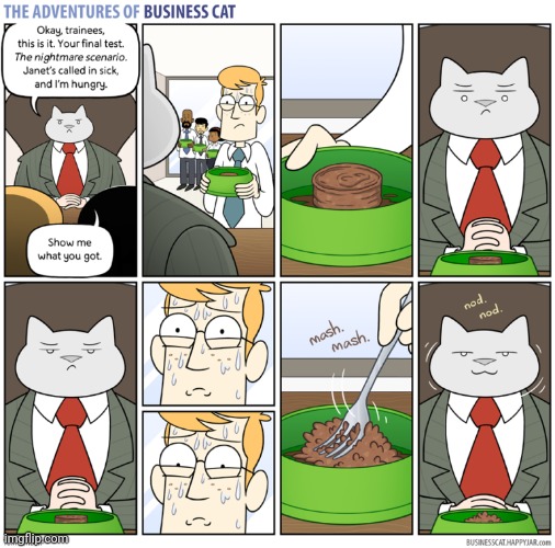 The Adventures of Business Cat #90 - Judgement | made w/ Imgflip meme maker