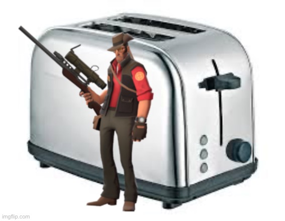 A 2001 cuisinart toaster | image tagged in a 2001 cuisinart toaster,sniper tf2 | made w/ Imgflip meme maker