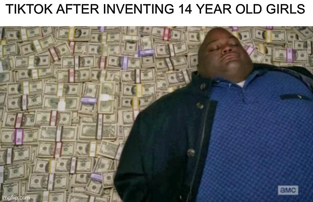 TikTok | TIKTOK AFTER INVENTING 14 YEAR OLD GIRLS | image tagged in huell money | made w/ Imgflip meme maker