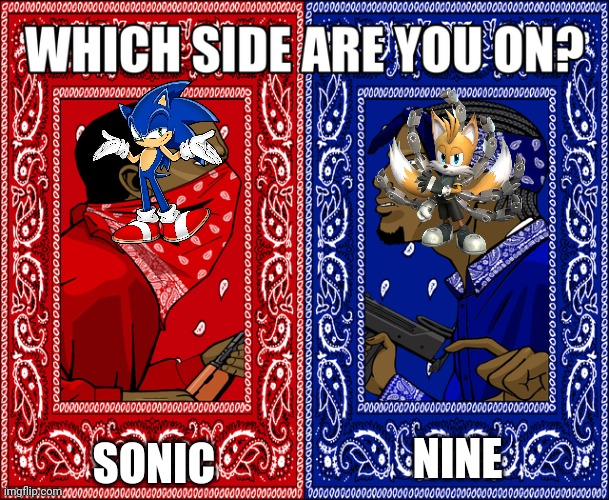 WHICH SIDE ARE YOU ON? | SONIC; NINE | image tagged in which side are you on | made w/ Imgflip meme maker
