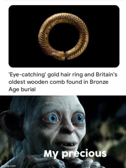 Gold hair ring | image tagged in my precious,gold,hair,ring,rings,memes | made w/ Imgflip meme maker